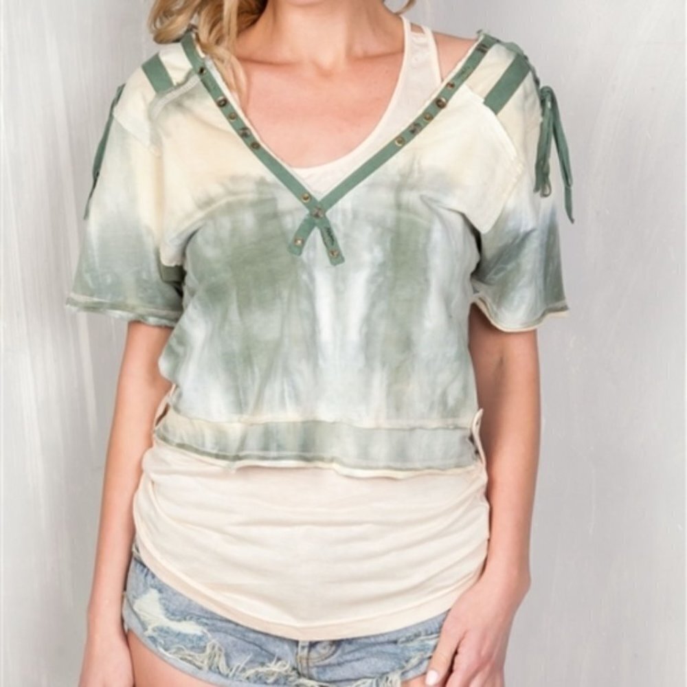 TOP BOHO 2 IN 1 TIE DYE BOHEMIAN TOP